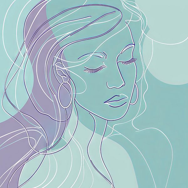 Modern portrait of a woman by Poster Art Shop