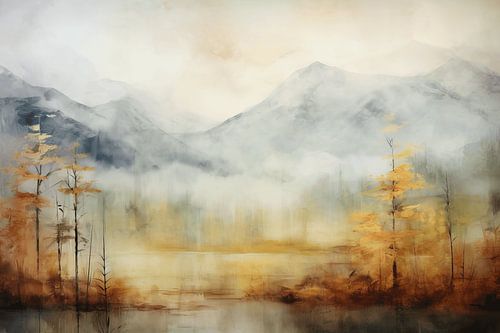 Moderne und abstrakte Berglandschaft