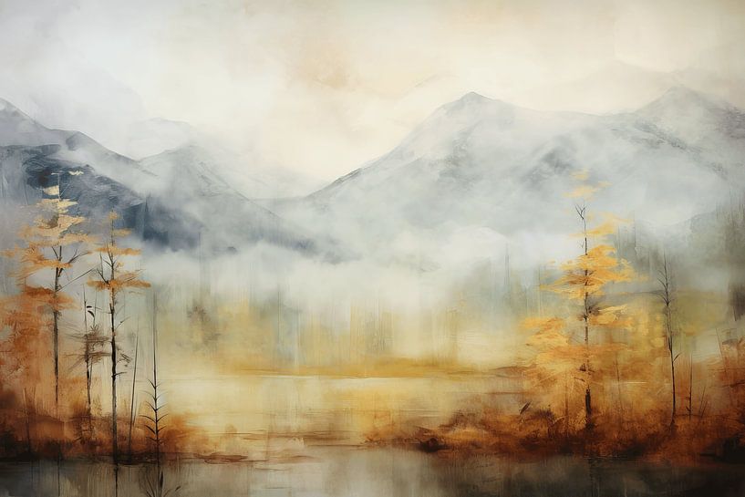Modern en abstract berglandschap van Studio Allee