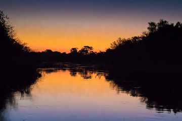 Schitterende zonsondergang op de chobé rivier van De wereld door de ogen van Hictures