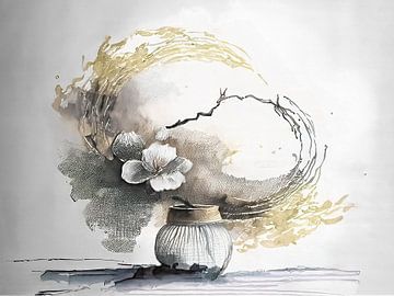 Japandi still life, Ikebana style. by Studio Pieternel