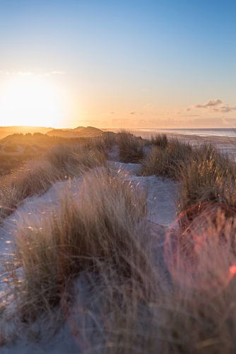 Zonsondergang op Ameland tijdens een heerlijke fietstocht, Friesland