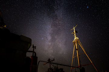 Milky Way above ship by Jan Georg Meijer