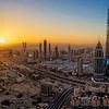 Dubai with Burj Khalifa at sunrise by Dieter Meyrl