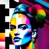 Frida, op art portret van Dreamy Faces
