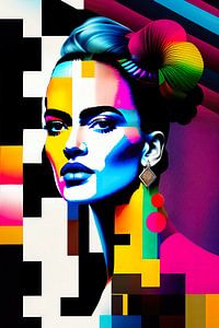 Frida, op art portret