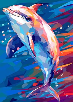Wilde Natuur Dieren WPAP Kleurstijl van Qreative