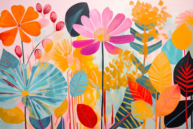 Bloem en blad Modern van Caroline Guerain