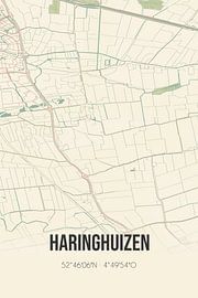 Vieille carte de Haringhuizen (Hollande du Nord) sur Affiches de lieux