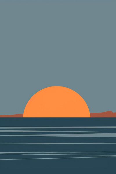 Coucher de soleil sur la mer par Poster Art Shop