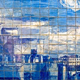 Kunstige keramische verhalenvertellers - azulejo mozaïek bij de Miradouro de Santa Luzia van WeltReisender Magazin