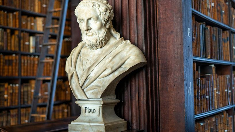 Bust of Plato Trinity College Library by Terry De roode
