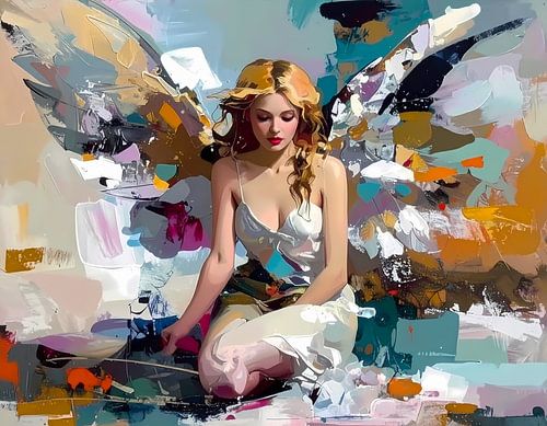 Kleurig kunstwerk engel