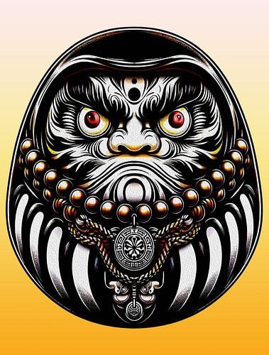 Daruma Doll Muurkunst - Japans Zen-symbool van doorzettingsvermogen & geluk