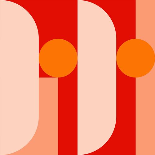 Funky retro geometrische 4. Moderne abstracte kunst in heldere kleuren.