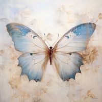 Vintage butterfly in blue