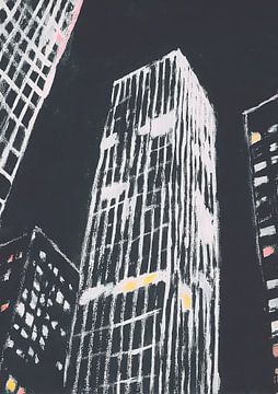 Skyscraper in Schwarz-Weiß von Niklas Maximilian