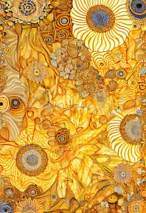 Ein Feld voller Sonnenblumen in Gold