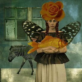 Vintage-Schönheit mit Zebra von Yvonne Zeldenthuis