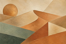 Abstract Desert Dunes with Setting Sun by Syapaat syapaat