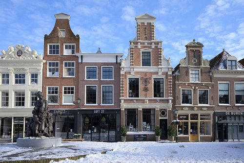 Arched stone bridge in Alkmaar
