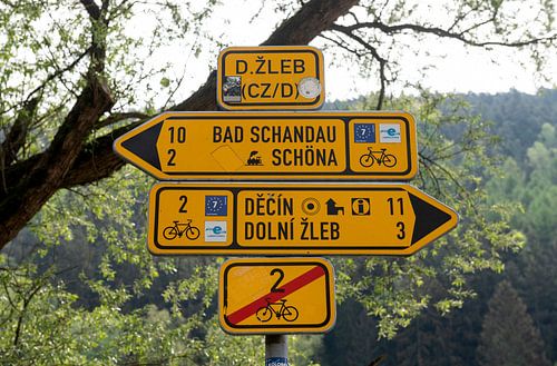 Verkeersbord langs de Elbe fietsroute