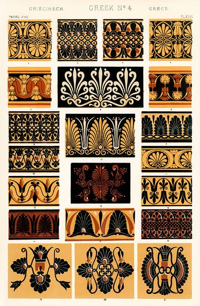 Owen Jones's famous 19th Century Grammar of Ornament van 1000 Schilderijen