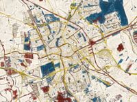 Stadskaart Groningen | Midnight Gold | Rood-Blauw-Goud