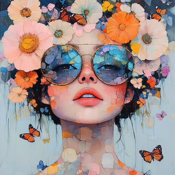 Flowers Woman by Eye catching paintings