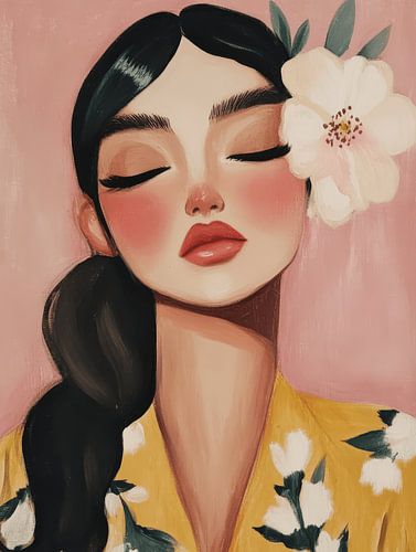 Modernes Porträt in Pastellfarben