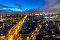 Stadsgezicht Utrecht blauwe uur ochtendschemer uitzicht watertoren Amsterdamsestraatweg van Russcher Tekst & Beeld thumbnail
