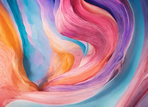 Pop van kleur - Pastel golvende gradatie 5