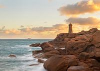 Sunrise at lighthouse Le Phare Mean Ruz, Ploumanac'h