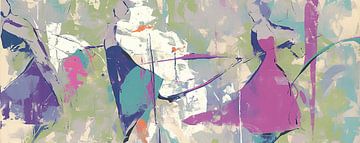 Colorful Life Strokes van Abstract Schilderij