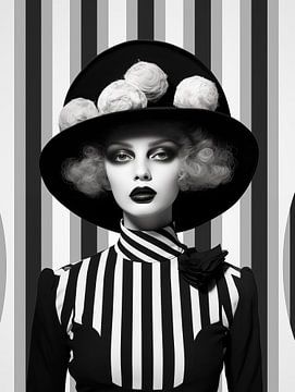 Vrouw in zwart/wit van Bert Nijholt