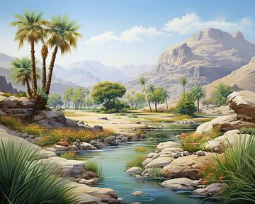 Uitzicht Oman van Abstract Schilderij