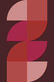 Abstract geometric art in retro style in pink, terra, brown no. 2 by Dina Dankers
