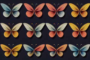 butterfly seamless pattern, generative ai illustration by Animaflora PicsStock