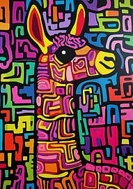 Girafe en couleurs | Girafe en abstraction colorée sur La collection ARTEO