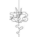 Abstracte bloem tekening in één doorgetrokken lijn. Zwarte lijnen op witte achtergrond van Emiel de Lange thumbnail
