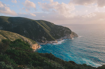 Zakynthos schöne blaue Strände von einem Aussichtspunkt