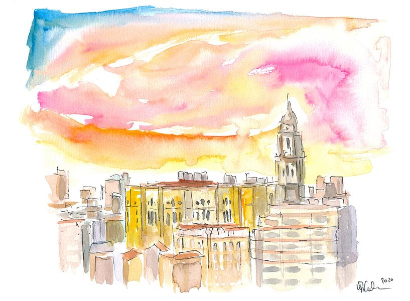 Malaga Kathedrale und mediterraner Stadtblick von Markus Bleichner