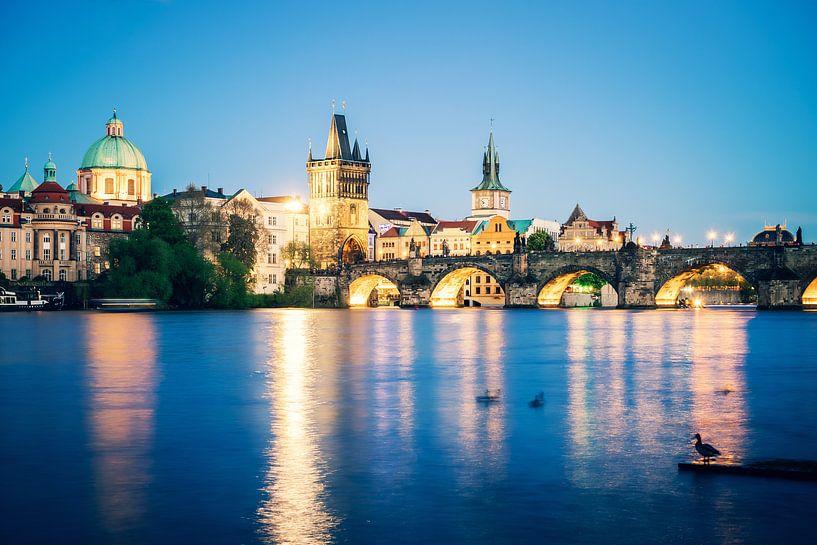 Prag bei Nacht - Karlsbrücke von Alexander Voss