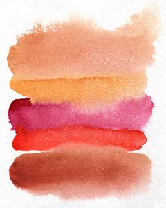 Abstract colorful watercolor in earthy tones. by Dina Dankers