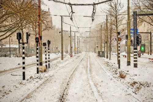 Sneeuw op de Coolsingel