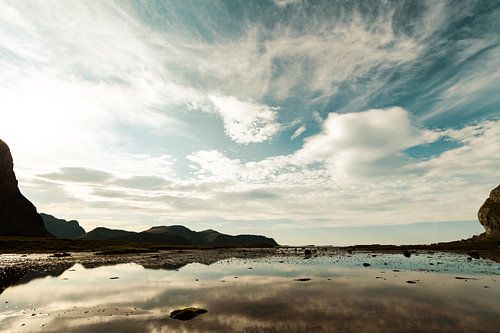 Avondstemming Flakstad Lofoten Noorwegen