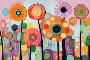 Zomerbloemen abstract van Bert Nijholt