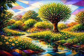 Paysage avec un saule sur Linda de Klein
