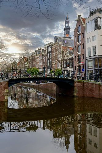 Zicht op de Westertoren in Amsterdam