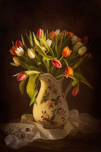 Still life with beautiful tulips by kiekjes & kunst